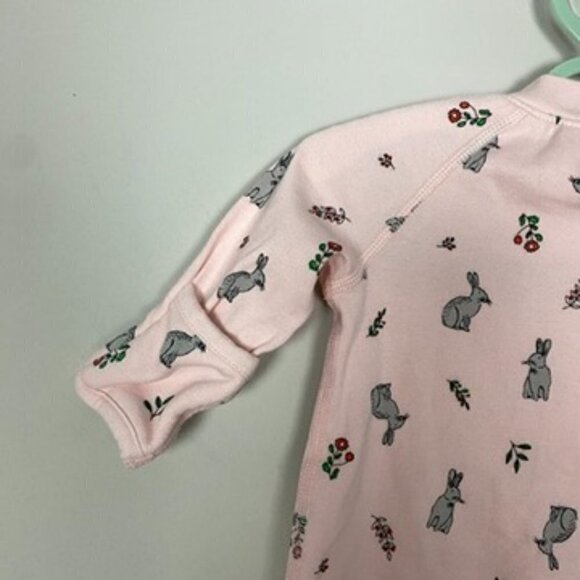 Hanna Andersson Footies Onsies Pink 0-3 months 50cm Bunny Rabbit Easter - Picture 3 of 5